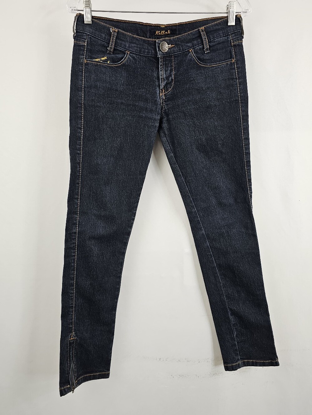 VTG Y2K Killah Miss Sixty Twiddle Low Rise Dark Indigo Ankle Jeans, Sz 29